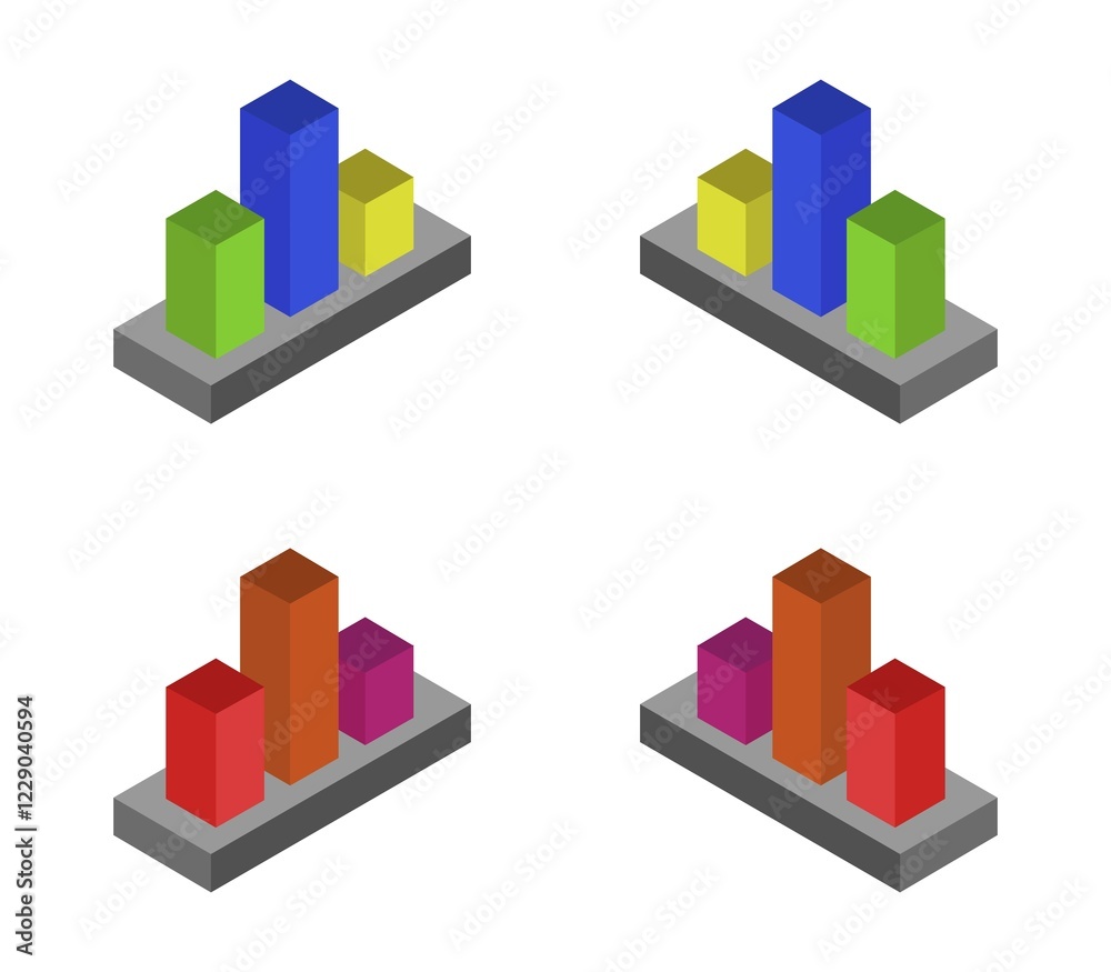 Fototapeta premium Bar chart icon illustrated in vector on white background