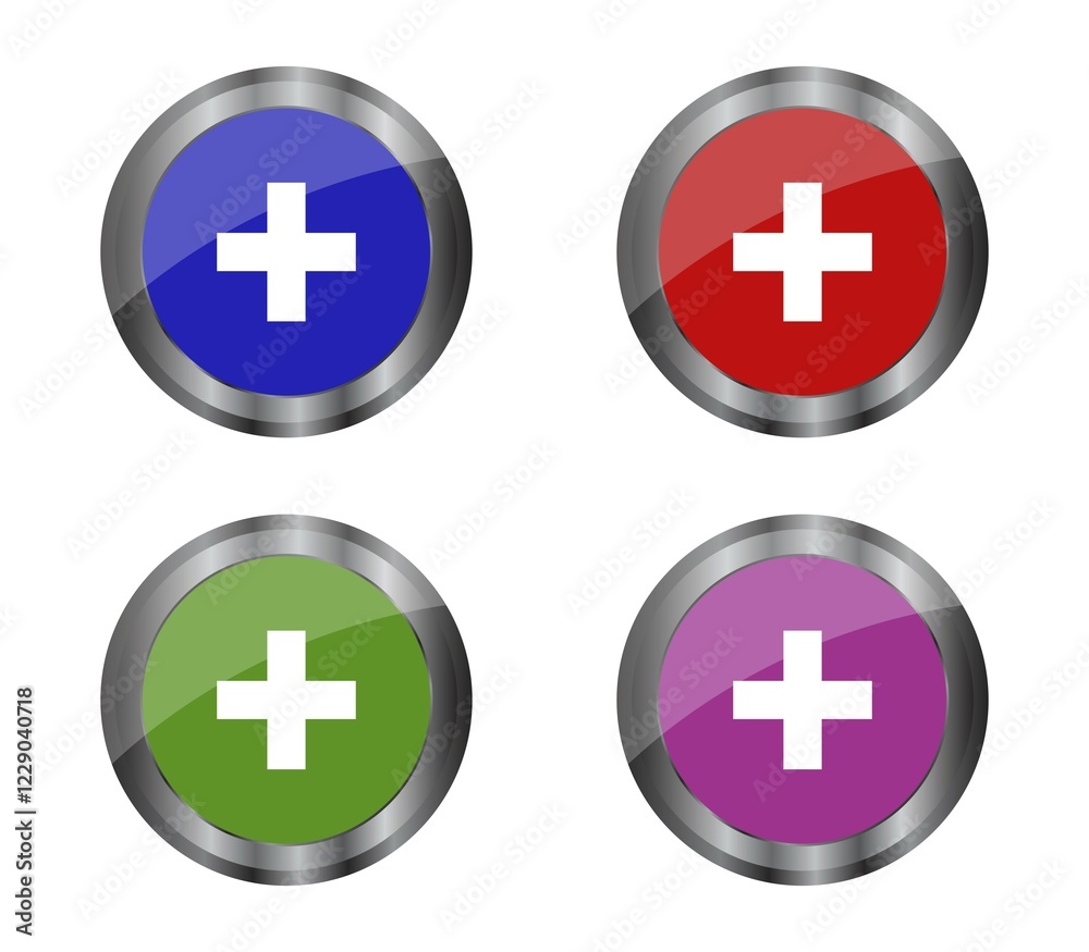 Obraz premium Plus button icon illustrated in vector on white background