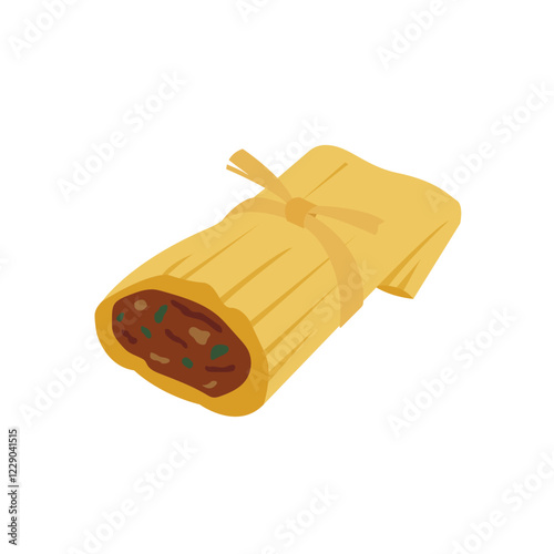 tamale food wrapped delicious meal illustration vector