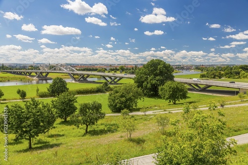 Waldschlößchen Bridge over the river Elbe, Dresden, Saxony, Germany, Europe photo