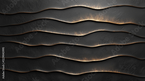 Dark Golden Wave: Abstract Metallic Flow Background