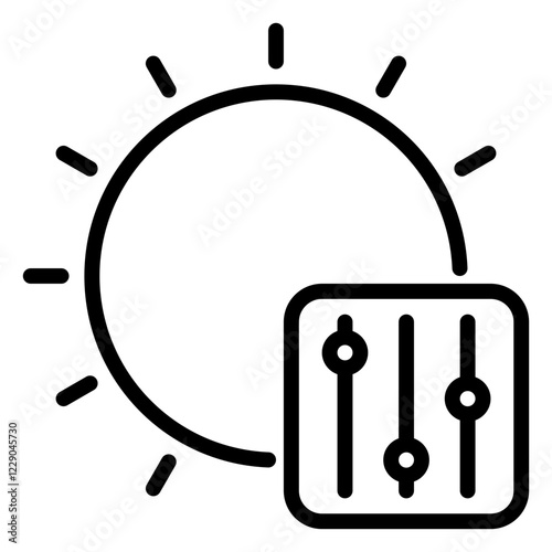 Brightness icon, line icon style