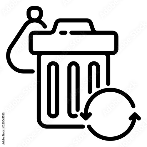 Trash icon, line icon style