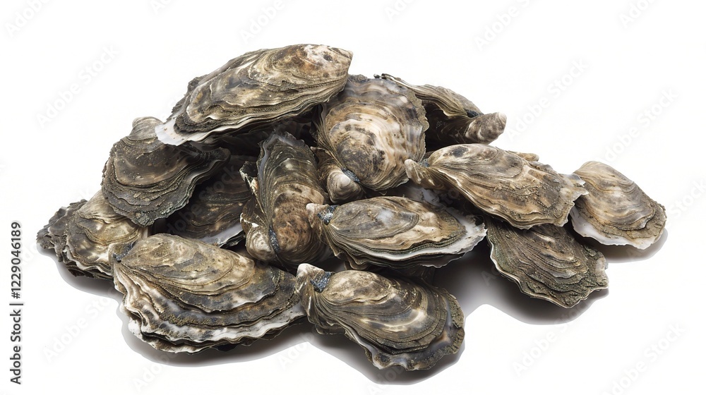 A Close - up View of Fresh and Juicy Oysters. These bivalve mollusks, with their rough, irregular shells, are a popular seafood delicacy A Close - up View of Fresh and Juicy Oysters. These bivalve mollusks, with their rough, irregular shells, are a popular seafood delicacy