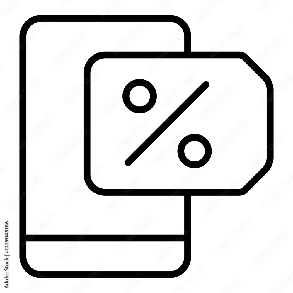 Mobile Discount line icon Mobile Discount line icon