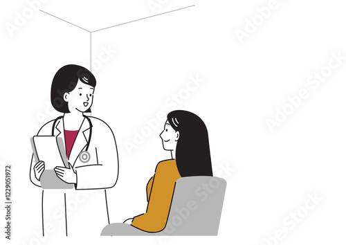 患者に説明をする女性医師