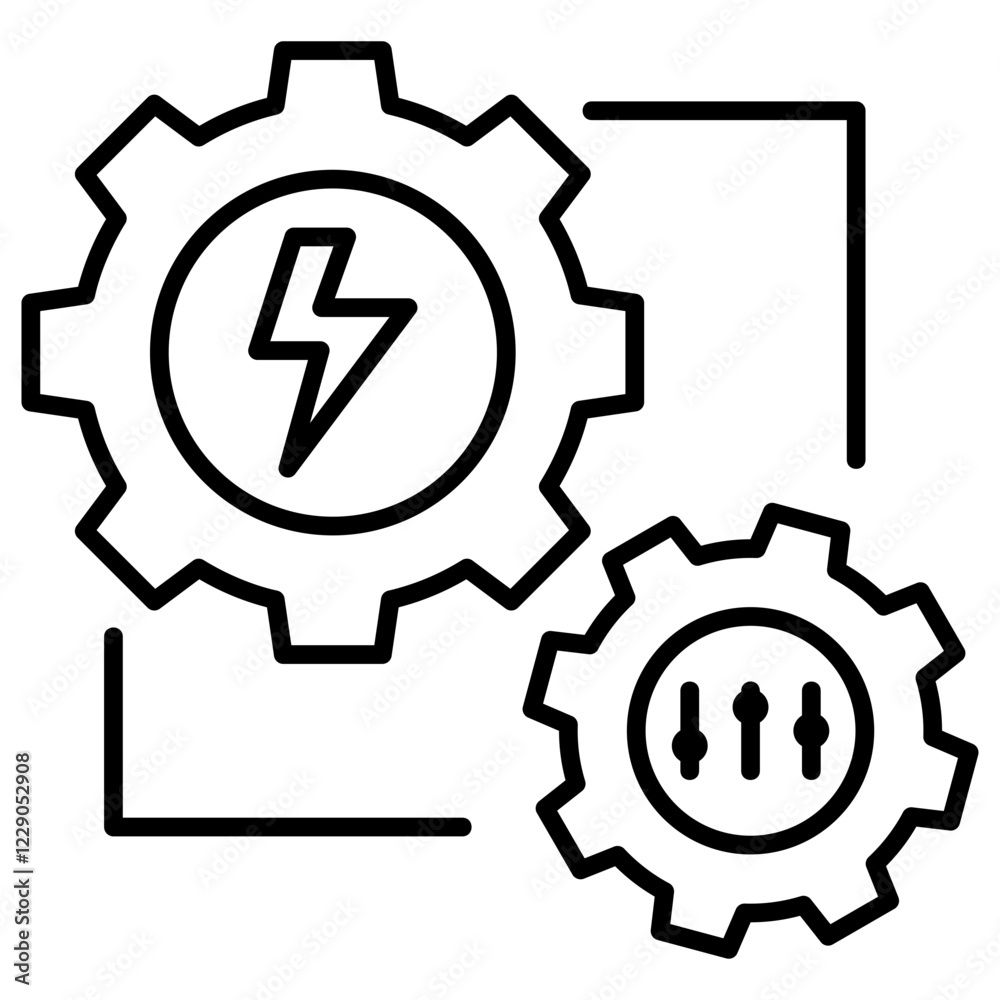 Electricity Optimization Outline Icon Electricity Optimization Outline Icon