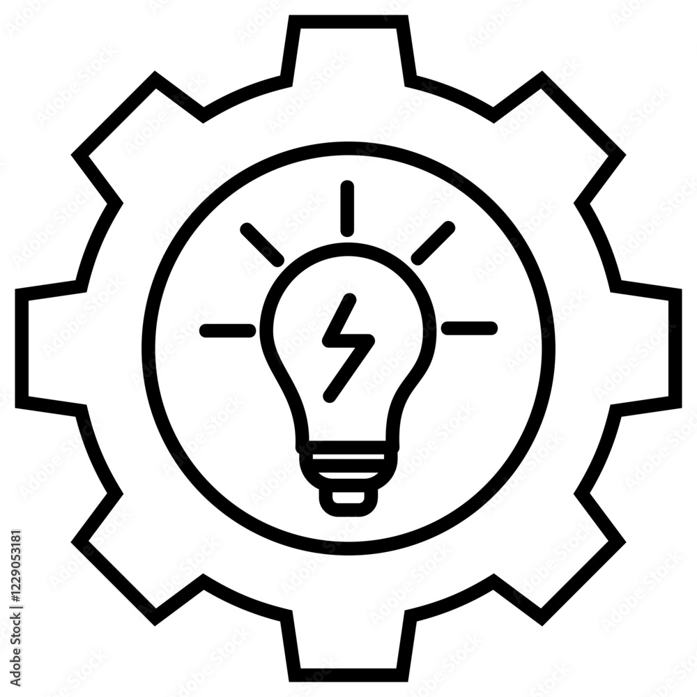 Smart Grid System Outline Icon Smart Grid System Outline Icon