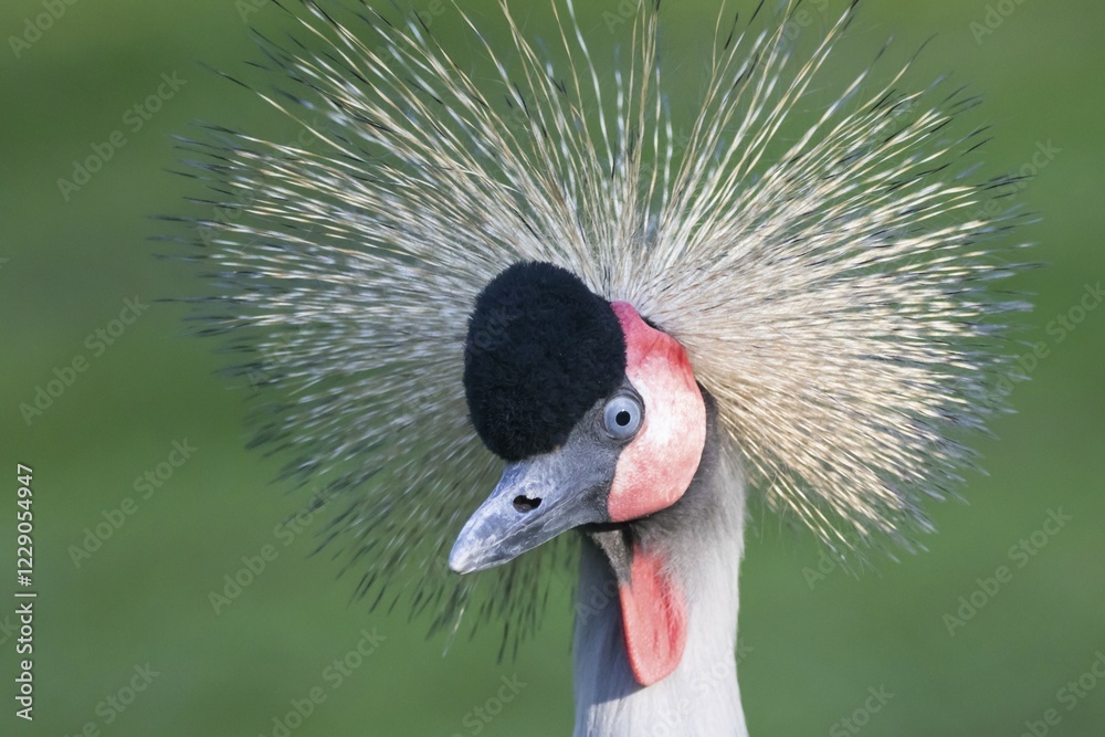 Obraz premium Black crowned crane (Balearica pavonina), portrait, captive