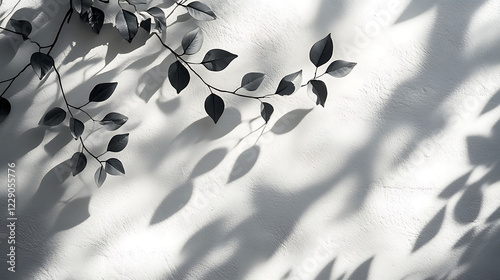 Shadows of branches on a white wall