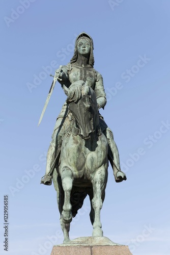 Joan of Arc Monument, equestrian statue, Place du Martroi, Orléans, Centre-Val de Loire, France, Europe