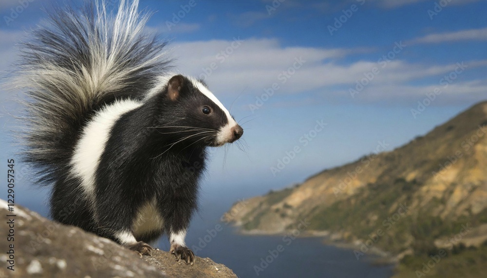AI generated, animal, animals, mammal, mammals, biotope, habitat, one, individual, foraging, wildlife, Chile, South America, Patagonia, humboldt's hog-nosed skunk (Conepatus humboldtii), AI generated, South America AI generated, animal, animals, mammal, mammals, biotope, habitat, one, individual, foraging, wildlife, Chile, South America, Patagonia, humboldt's hog-nosed skunk (Conepatus humboldtii), AI generated, South America