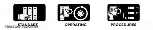 SOP web banner concept with group of icons for business and media