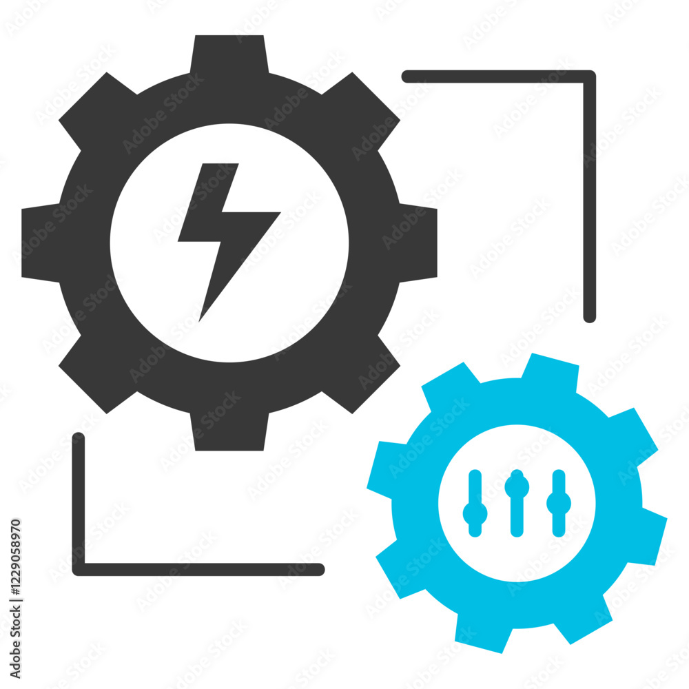 Electricity Optimization Glyph Blue Grey Icon Electricity Optimization Glyph Blue Grey Icon
