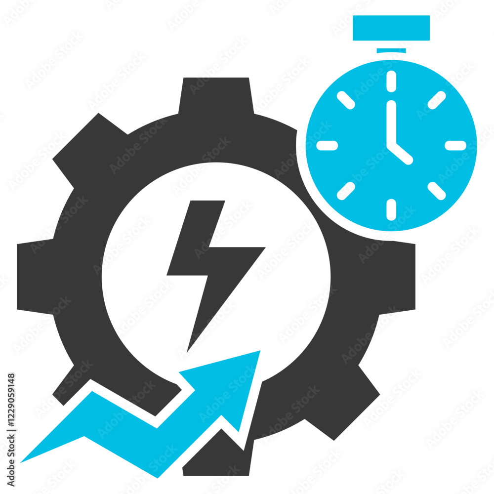 Electric Efficient Glyph Blue Grey Icon Electric Efficient Glyph Blue Grey Icon