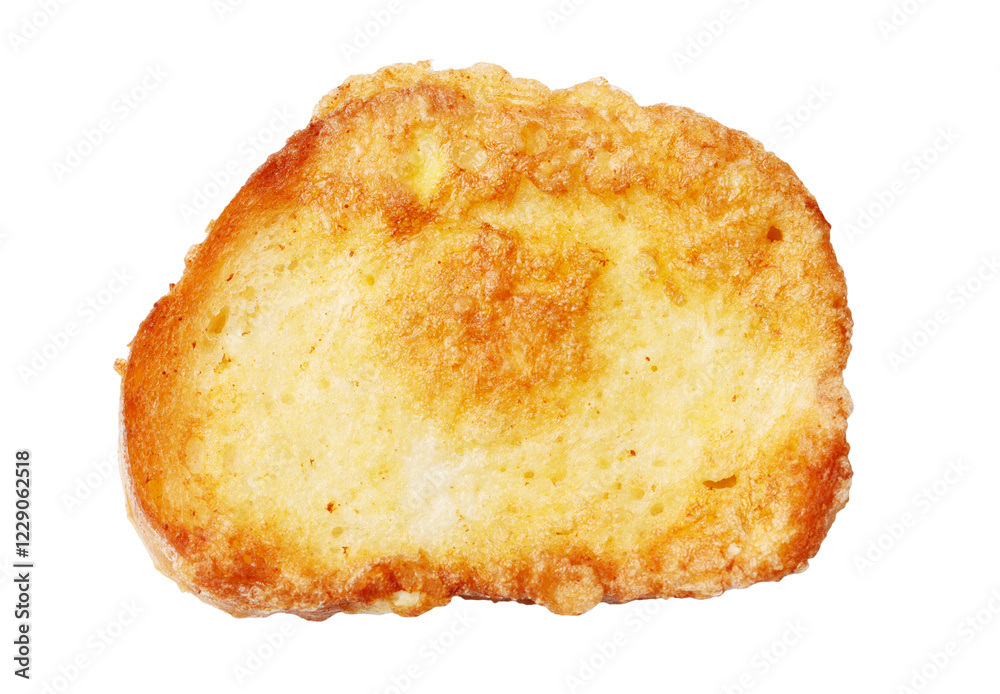 A slice of bread with a brown crust A slice of bread with a brown crust