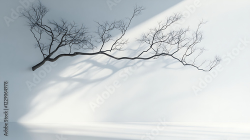 Shadows of branches on a white wall