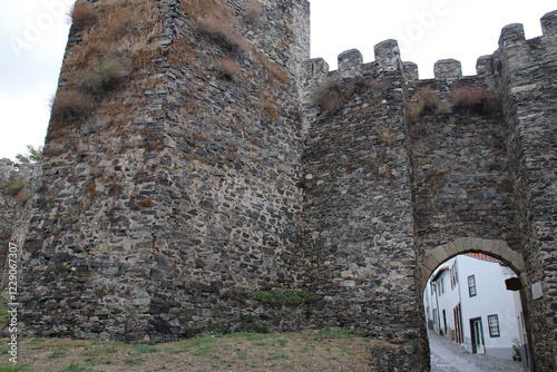 medieval ramparts and st anthony gate in bragança in portugal  photo