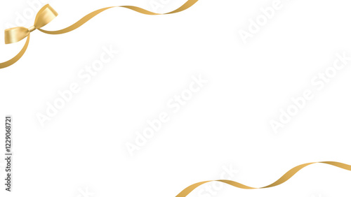 Elegant Gold Ribbon Frame with Bow - Decorative Border Design