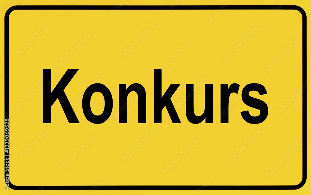 Symbolic picture, place-name sign, bankruptcy, Coronacrise, Germany, Europe Symbolic picture, place-name sign, bankruptcy, Coronacrise, Germany, Europe