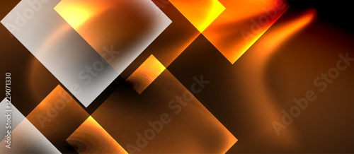 Dark neon colors with glass square shapes