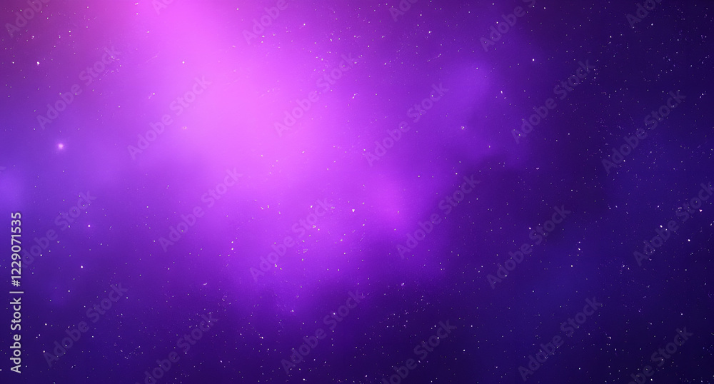 Obraz premium Space purple galaxy abstract background. Gradient fade. Starry texture. Rough cosmic dust. Glossy shimmer. Blurred depth. Ethereal light. Metallic nebula effect.