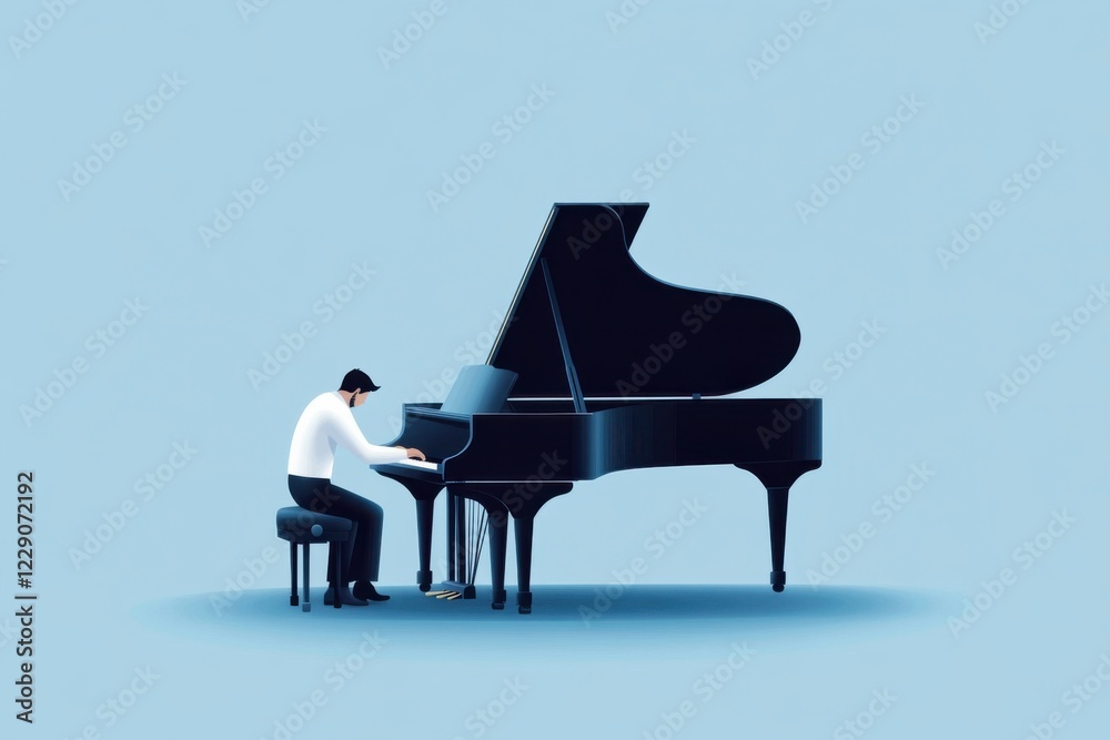 Minimalist artistry in tuning a concert piano by a skilled musician during a quiet afternoon Minimalist artistry in tuning a concert piano by a skilled musician during a quiet afternoon