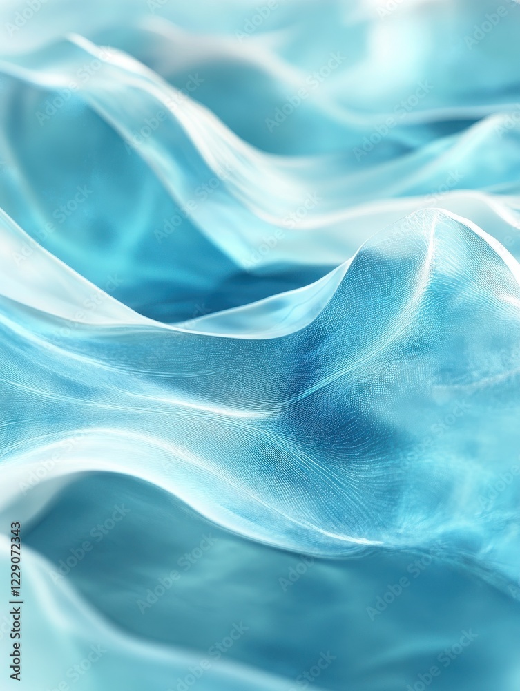 Fototapeta premium Creative digital blue wave interface on blurry wallpaper. Technology and AI concept. 3D Rendering