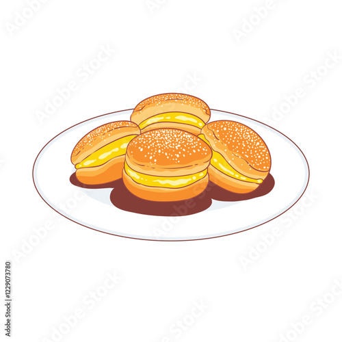 bola de berlim food illustration