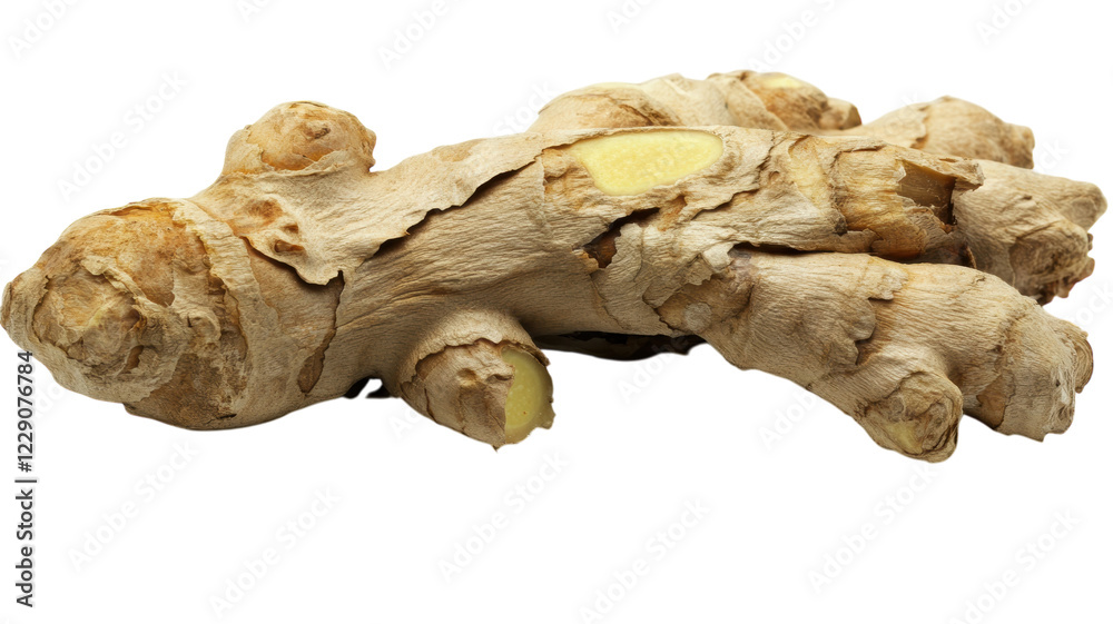 Fototapeta premium Unique ginger root showcasing its intricate texture and natural form