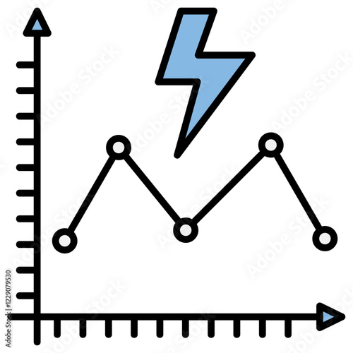 Voltage Fluctuation Blue Black Icon