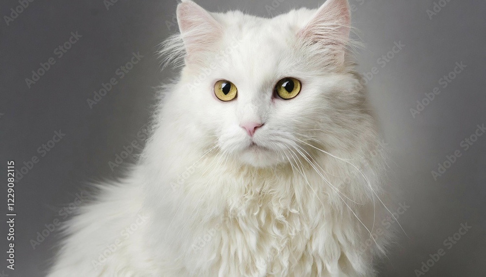 Ai generated, animal, animals, mammal, mammals, biotope, habitat, one, individual animal, foraging, cats, cat, white, angora cat, portrait, (felis maniculata angorensis)