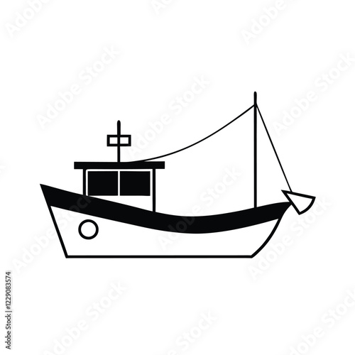 ship on white background