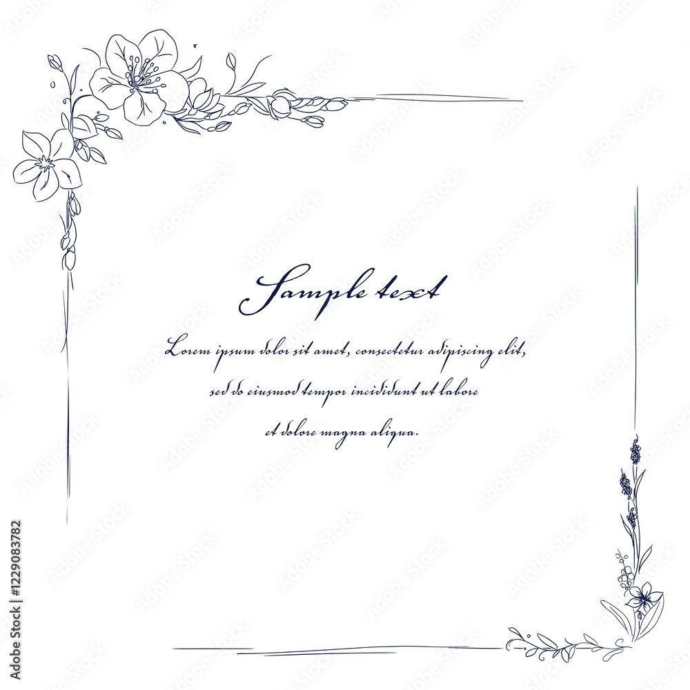 Floral Graphic Frame, vector sketch Floral Graphic Frame, vector sketch