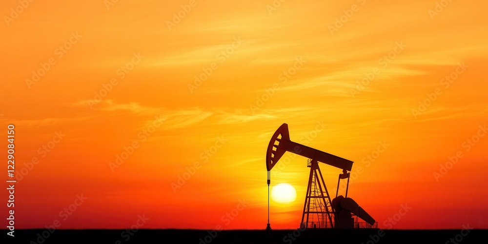 Majestic oil rig silhouetted against a vibrant sunset, showcasing industrial beauty and natural wonder. Majestic oil rig silhouetted against a vibrant sunset, showcasing industrial beauty and natural wonder.