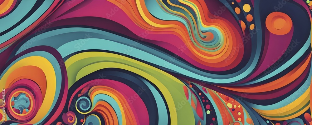 Abstract organic shapes converge in a kaleidoscope of vibrant colors in a minimalist design, AI generated Abstract organic shapes converge in a kaleidoscope of vibrant colors in a minimalist design, AI generated