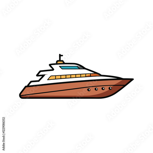 yacht isolated on white background
