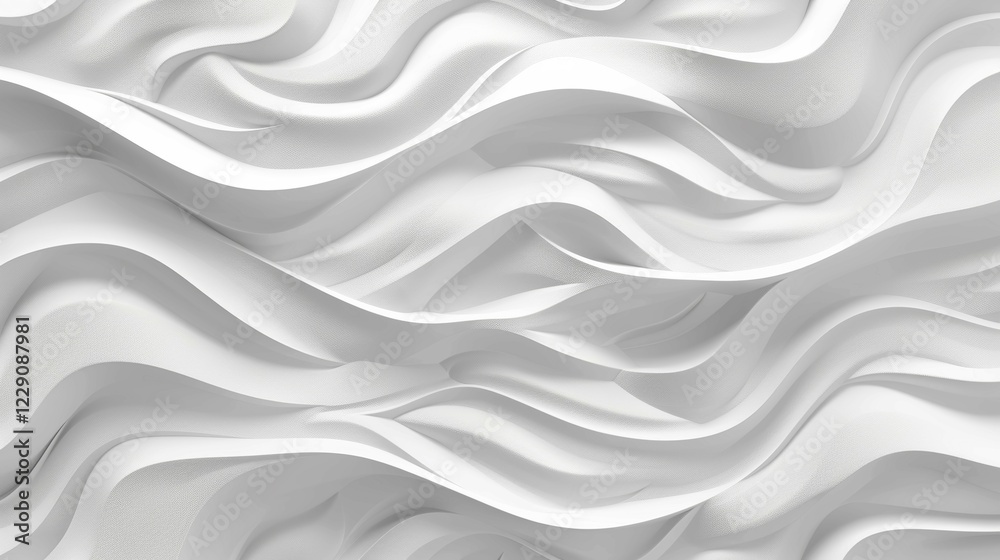 Abstract white waves with smooth and fluid texture creating an organic feel, AI generated Abstract white waves with smooth and fluid texture creating an organic feel, AI generated