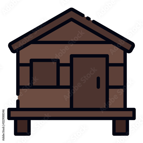 Hut filled line icon