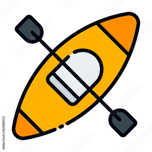 Kayak filled line icon