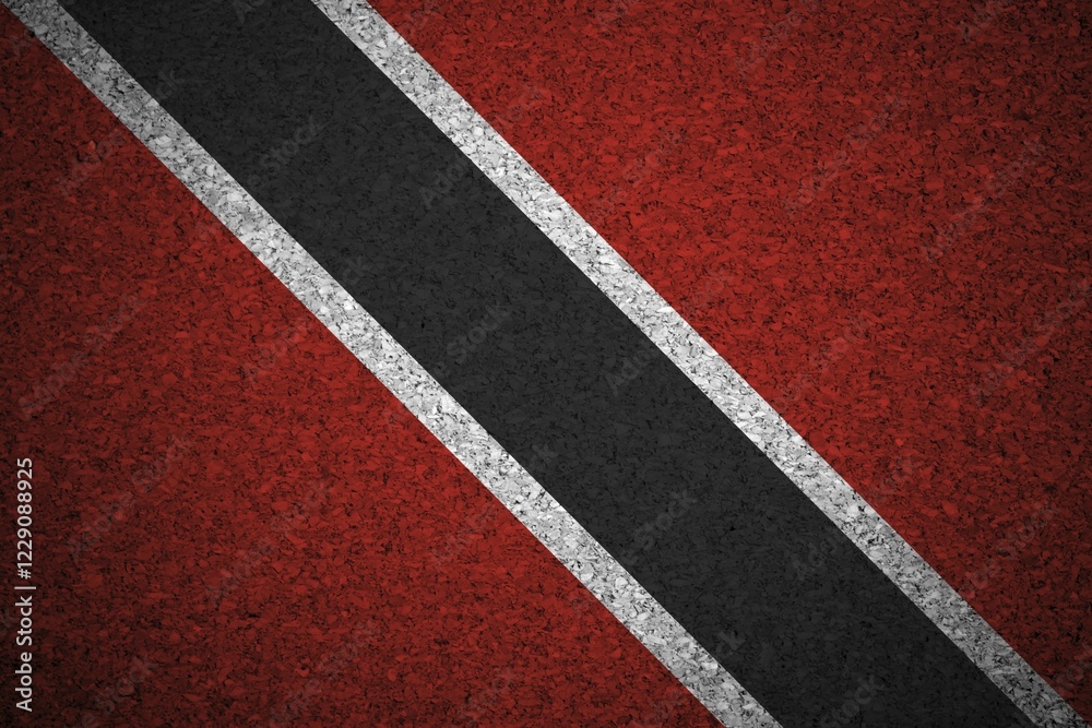 Fototapeta premium The Trinidad and Tobago flag painted on a cork board