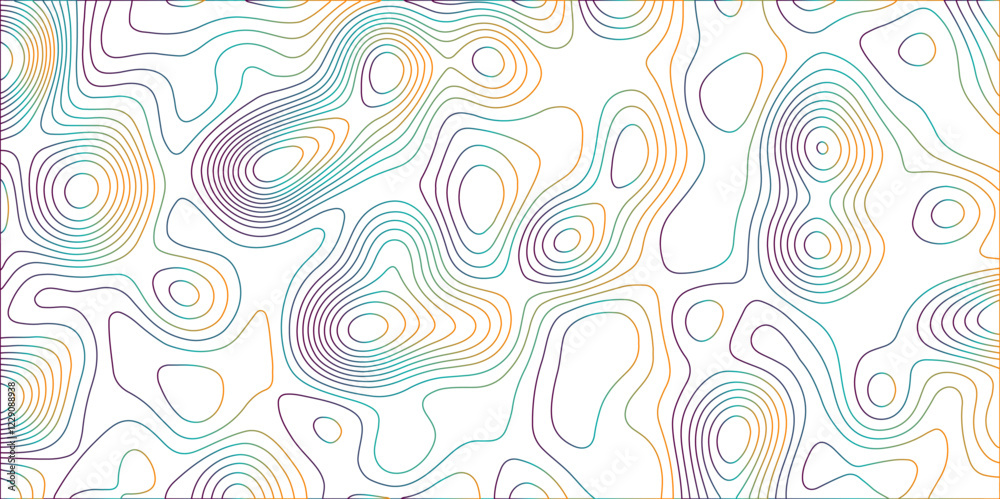 Topographic map background geographic line map with seamless ornament design. Abstract pattern with swirls Abstract White wave paper curved reliefs background. Map background overlay with swirls.