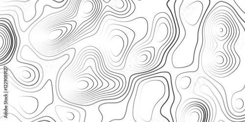 Topographic map background geographic line map with seamless ornament design. Abstract pattern with swirls Abstract White wave paper curved reliefs background. Map background overlay with swirls.
