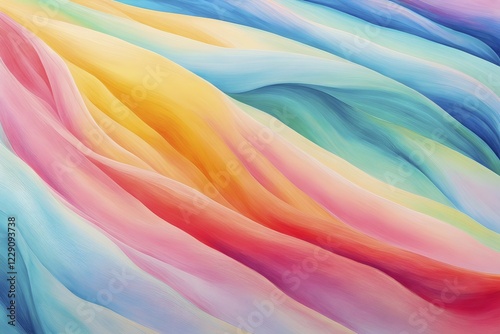 Abstract pastel painting with flowing lines intertwine organic shapes symbolizing springs awake, AI generated photo