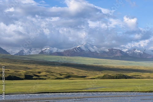 River in the Sary Jaz valley, Issyk Kul region, Kyrgyzstan, Asia photo