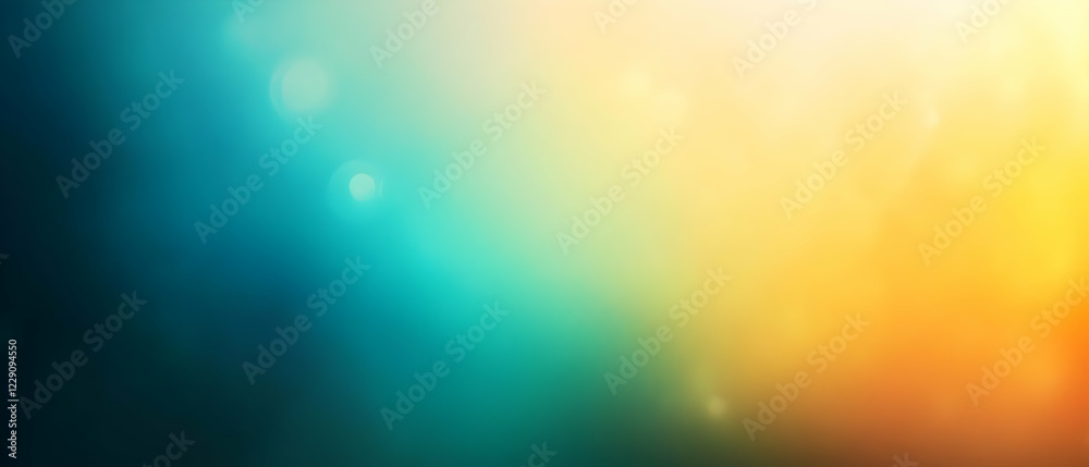 Obraz premium Teal-Yellow Abstract Blurred Background