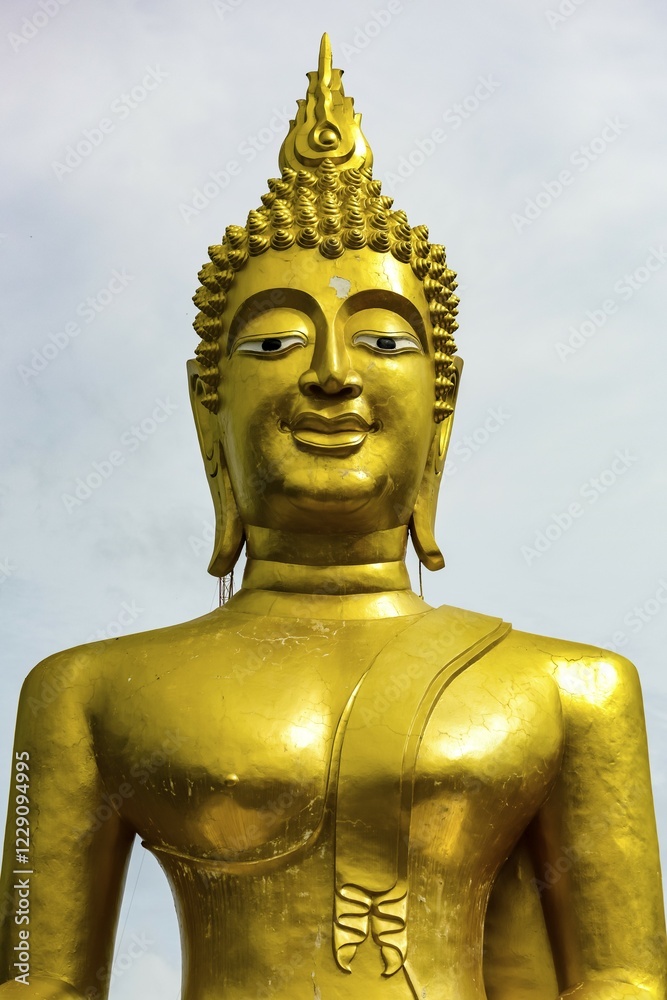 Golden Buddha Statue, detail, Wat Phra Yai Temple, Pattaya, Chon Buri Province, Thailand, Asia Golden Buddha Statue, detail, Wat Phra Yai Temple, Pattaya, Chon Buri Province, Thailand, Asia