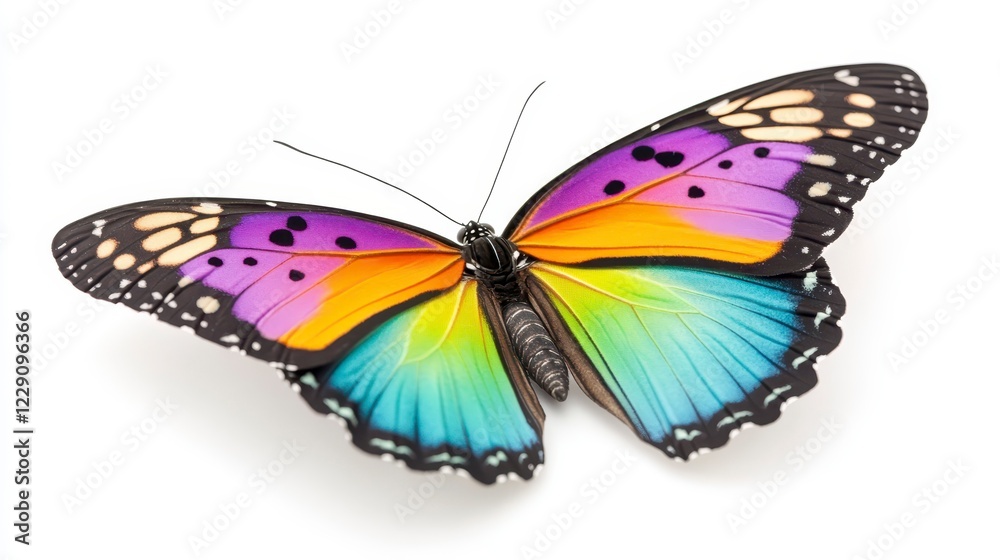 Fototapeta premium Colorful Tropical Butterfly with Vibrant Shades of Purple and Blue