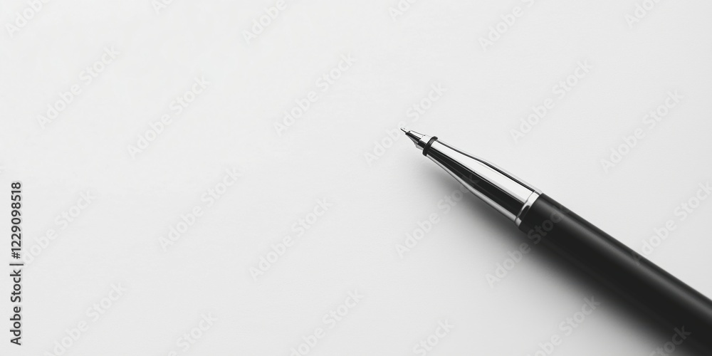 Black pen on white background, minimalistic design, perfect for writing, note-taking, or artistic expression Black pen on white background, minimalistic design, perfect for writing, note-taking, or artistic expression