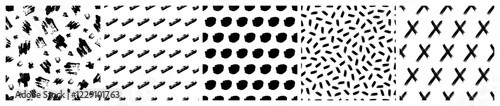 Set of seamless patterns with scribble smears